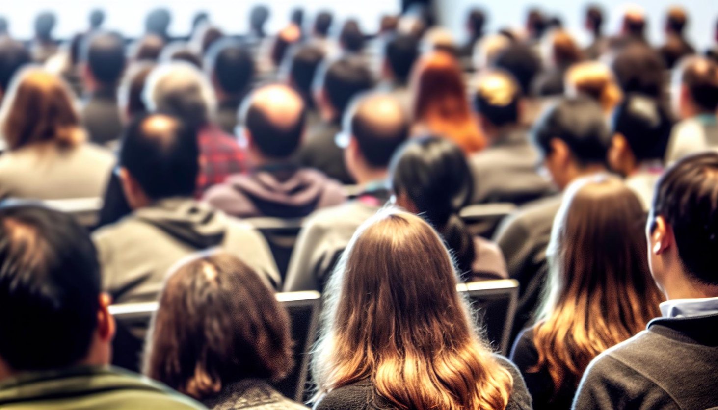 people watching a conference 