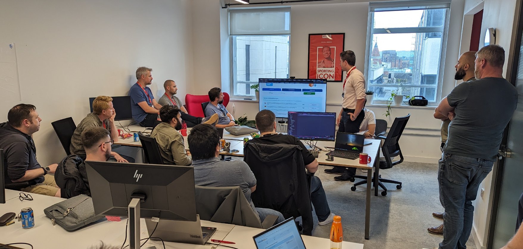 Team holding an AI hackathon