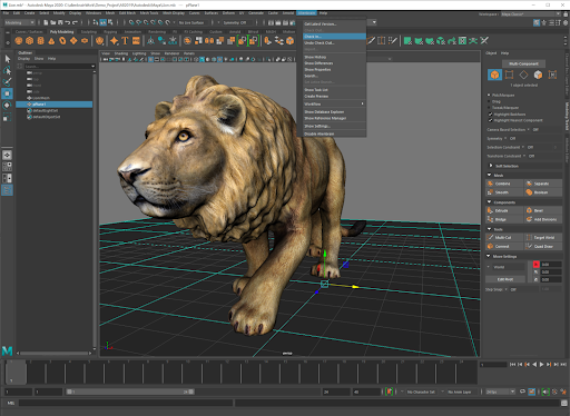 Autodesk Maya interface