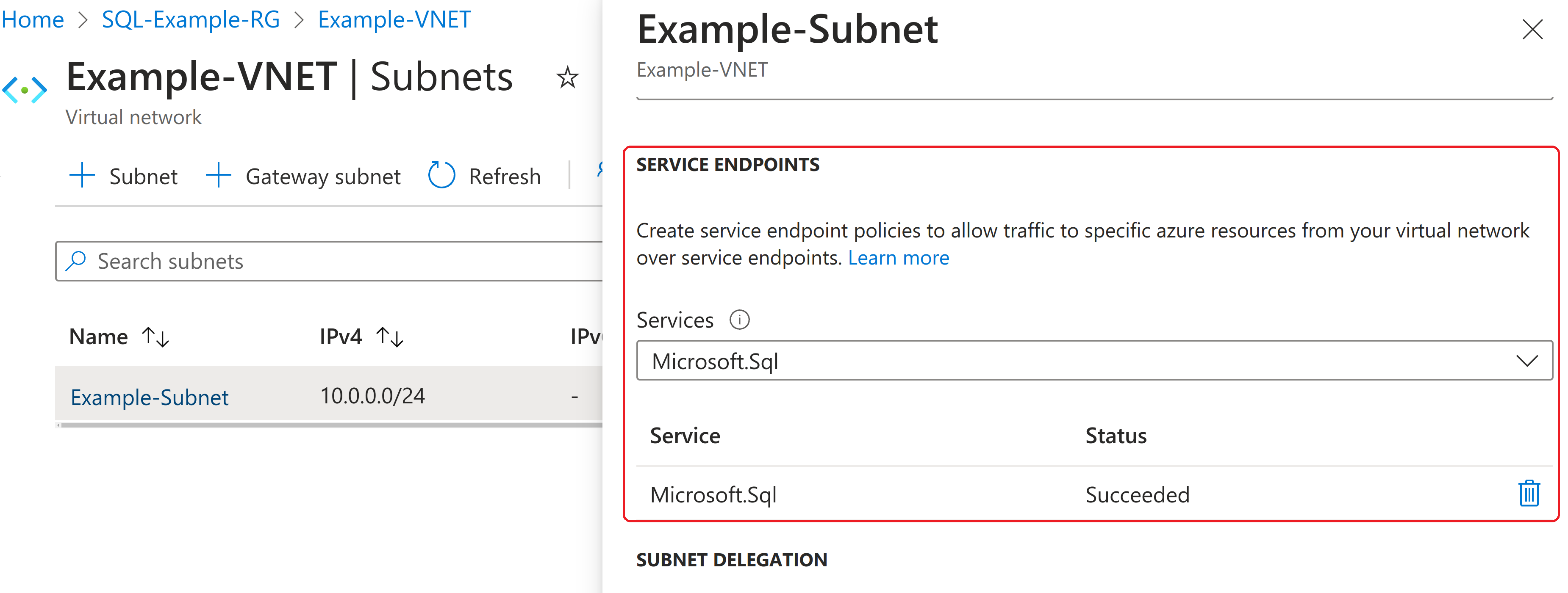 Service Endpoints