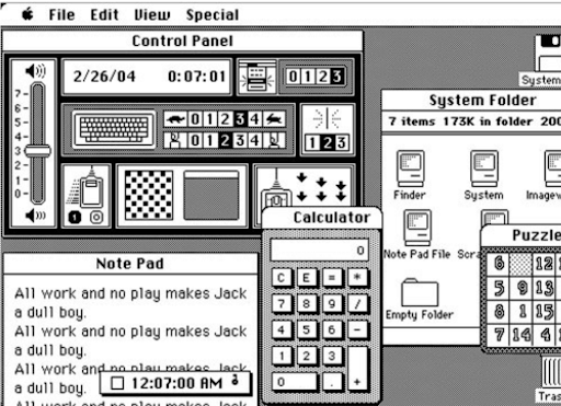 1984 Macintosh interface