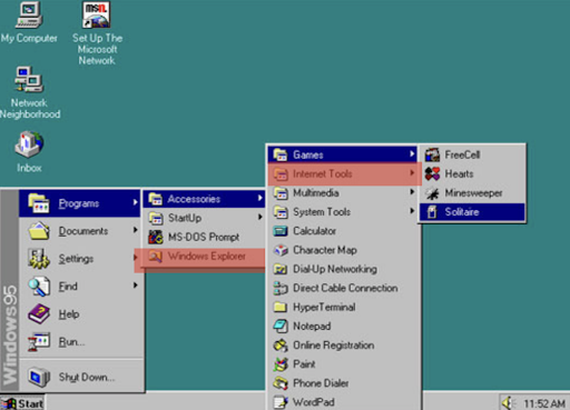 Windows 95 interface
