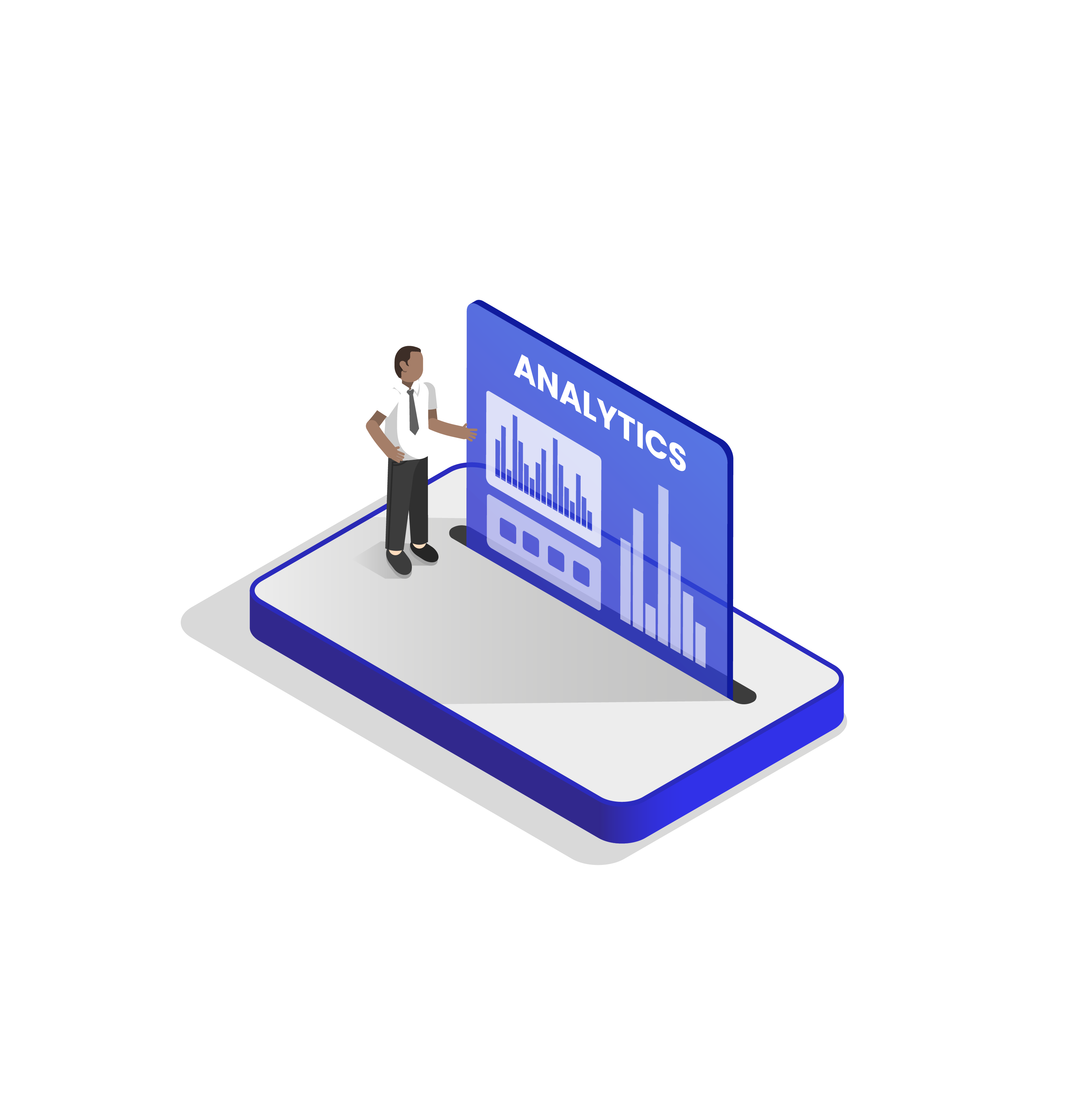 An illustration depicting clear and measurable business analytics